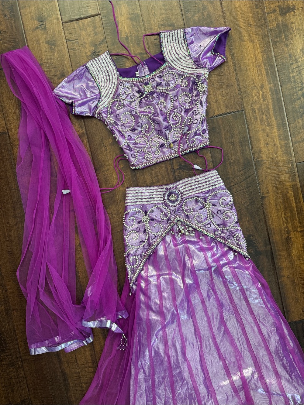 Girls' Embellished Lengha or Princess Dress (12 years size)